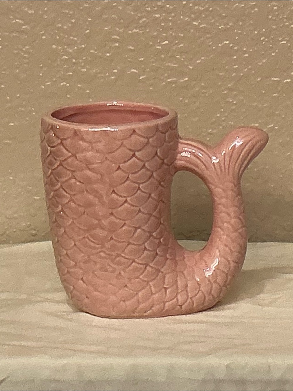 Pink Scaled Mermaid Tail Ceramic Mug. New